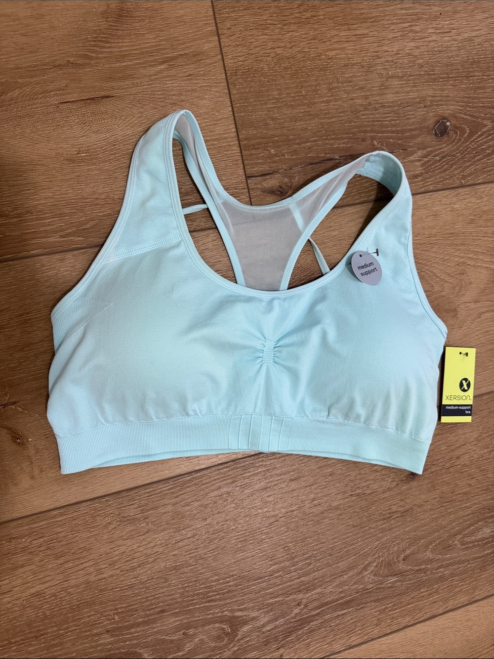 Xersion Light Mint Racerback Seamless Sports Bra - Picture 2 of 7